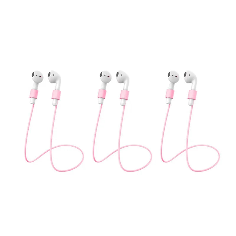 1/3pcs Silicone Strap Magnetic Anti-Lost Rope Bluetooth TWS Earphone Anti Lost Strap For Airpods 1/2/3 Gen Lenovo Earbuds Cord Oasis Select 3pcs Pink No Magnetic