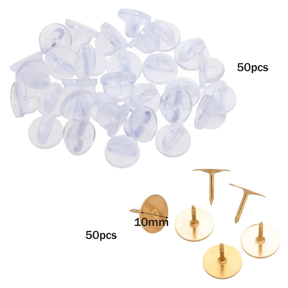 100pcs PVC Rubber Pin Backs Heliltd Butterfly Clutch Tie Tacks Blank for DIY Uniform Badges Holder Clasp Lapel Pin Enamel Pins Oasis Select Set 13