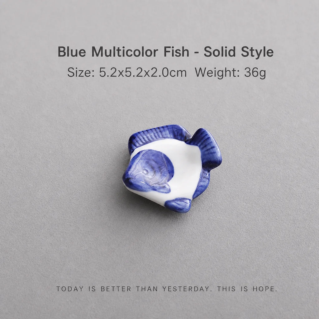 Ceramic Fish Chopstick & Pen Holder – Decorative Desk Ornament