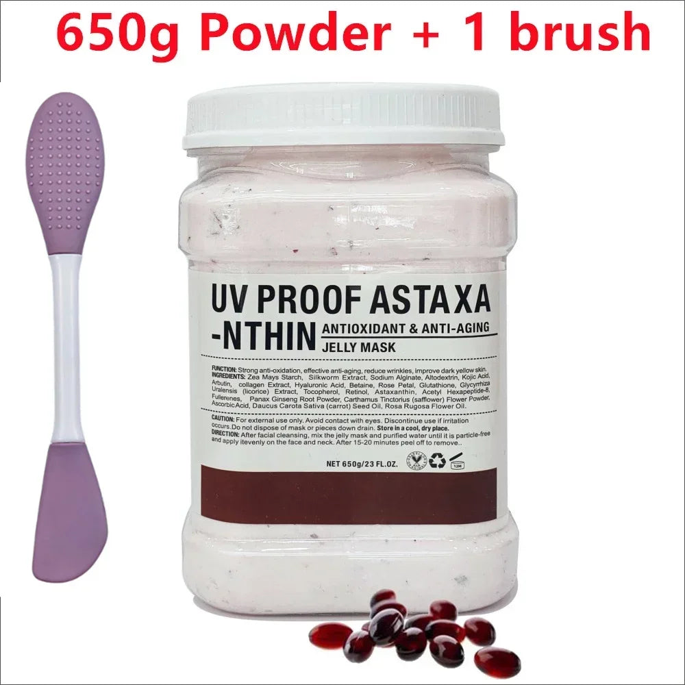650g Chamomile Hyaluronic Acid Facial Moisturizing Mask Powder with Silicone Brush Increasing Skin Elasticity Rose Jelly Mask Oasis Select B- astaxanthin