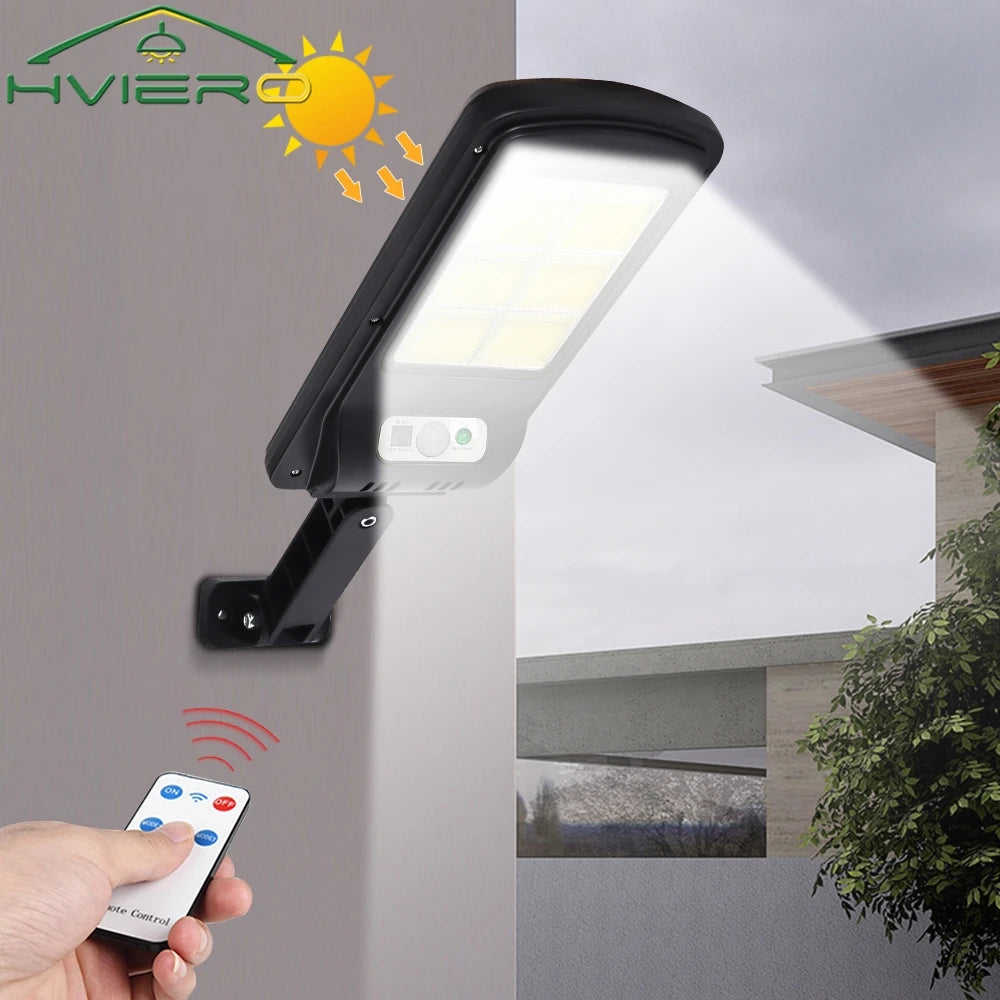 HVIERO 30W Solar Motion Sensor Outdoor Light – IP65 Waterproof