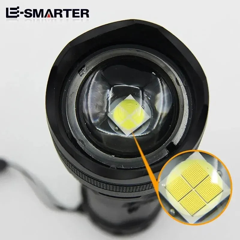 P50 Lamp Bead LED Flashlight Telescopic Zoom Torch Powerful Lantern 5 Lighting Mode USB Rechargeable Camping Emergency Light Oasis Select