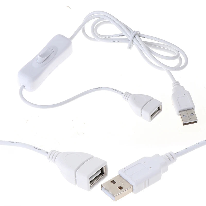 1Pc 1m USB Cable with Switch ON/OFF Cable Extension Toggle for USB Lamp USB Fan Oasis Select one size