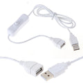 1Pc 1m USB Cable with Switch ON/OFF Cable Extension Toggle for USB Lamp USB Fan Oasis Select one size