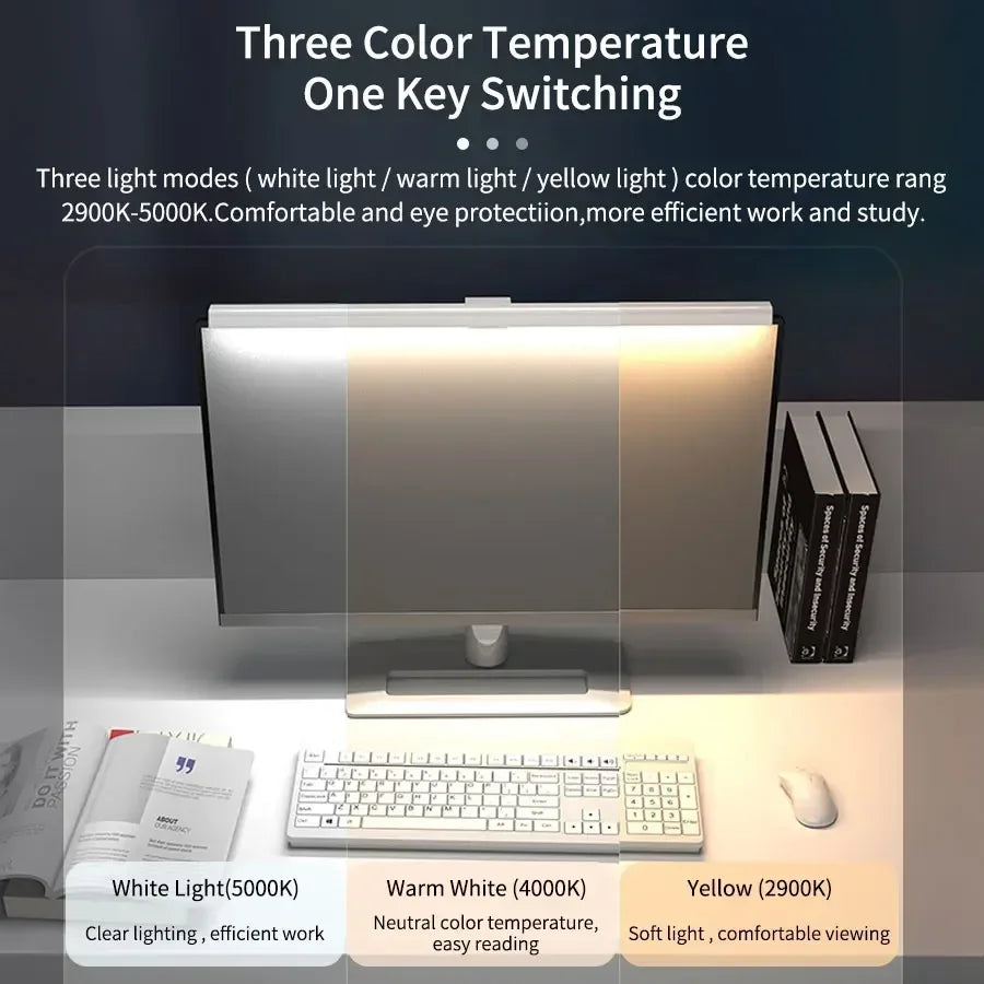 50CM USB LED Desk Lamp Computer Screen Hanging Ligh Stepless Dimming Monitor Light Bar Eye Protection Book Light for Study Room Oasis Select