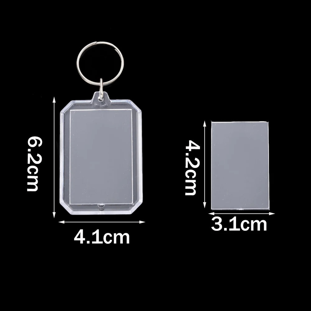 5pcs Acrylic Photo Frame Keychain Holder Photo Picture Insert Blank Keyring with Split Ringfor DIY Craft Jewelry Making Oasis Select 41X62mm