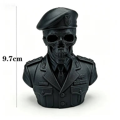 3D Printed Skeleton Undead Commander Half Body Dark Fantasy Half Body Skeleton Warrior Statue Desktop Collection Decoration Gift Oasis Select black
