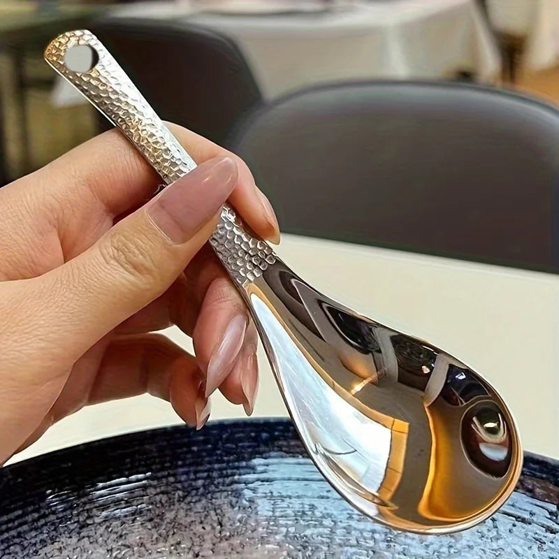 2pcs Stainless Steel Spoon Set- Large Capacity, Mirror Polished Cutlery, Suitable for Desserts, Fruits, and Home Kitchen Use Oasis Select