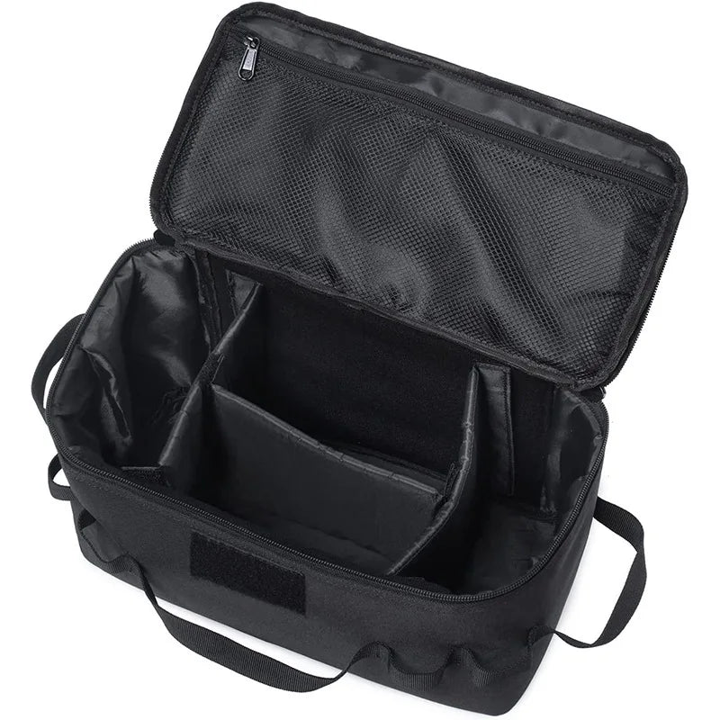 Outdoor Camping Gas Tank Storage Bag Large Capacity Ground Nail Tool Bag Gas Canister Picnic Cookware Utensils Kit Bag Oasis Select black
