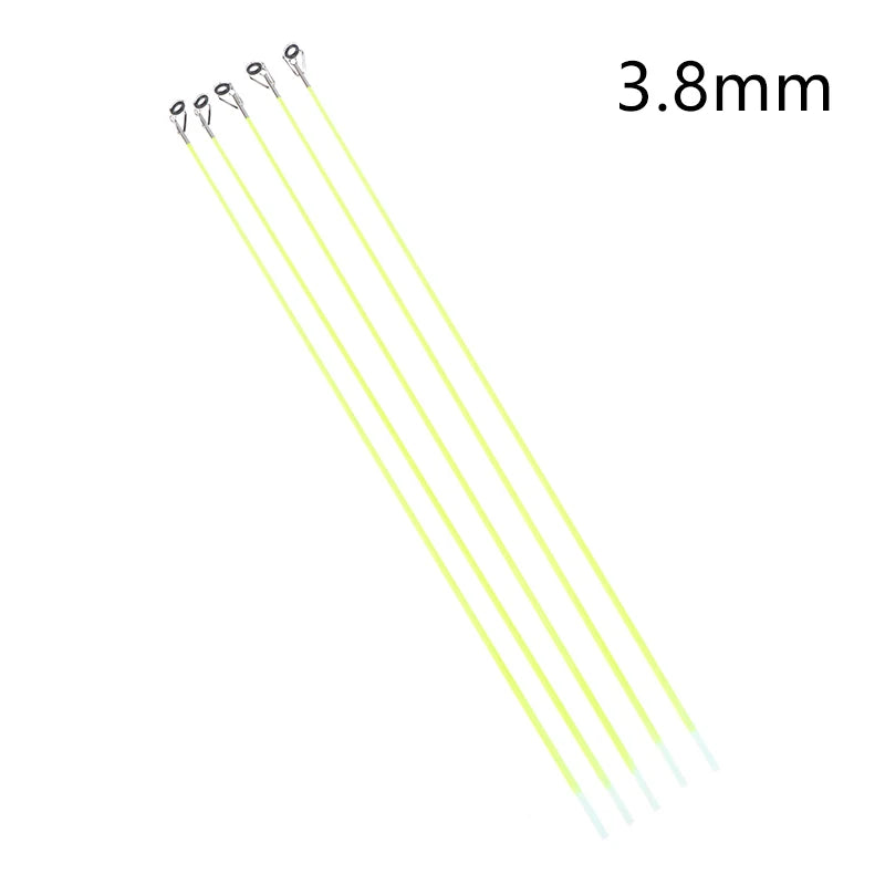 New 5Pcs 42CM Boat/Raft Rod Tip Spare Tail Fiberglass Refit Replacement Fishing Rod Tip With Top Ring Fishing Gear Accessories Oasis Select E