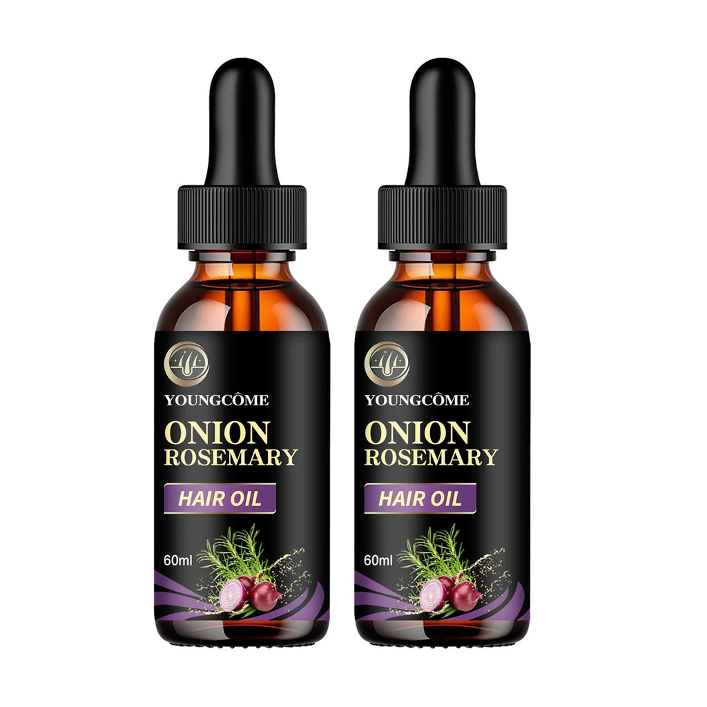 Hair Rapid Growth Essential Oil Onion Rosemary Hair Care Essential Oil Hair Regeneration Effective Hair Loss Product Oasis Select 60ml-2PCS
