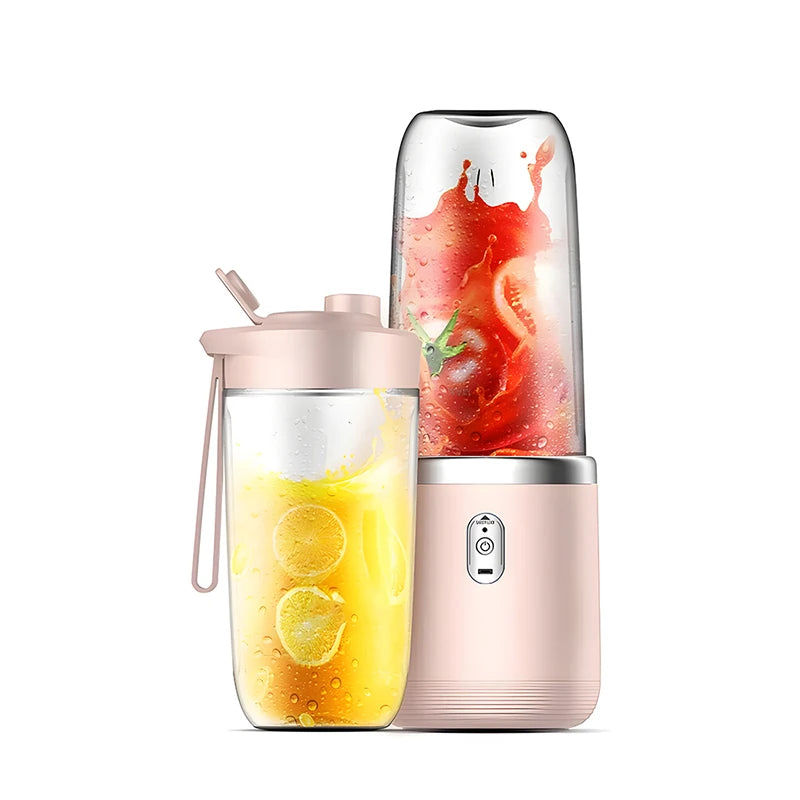 Electric Portable Juicer Blender 400ml USB Charging Fruit Smoothie Maker for Lemon Orange - Compact Juicing Cup Smoothie Blender Oasis Select Pink 2Cups