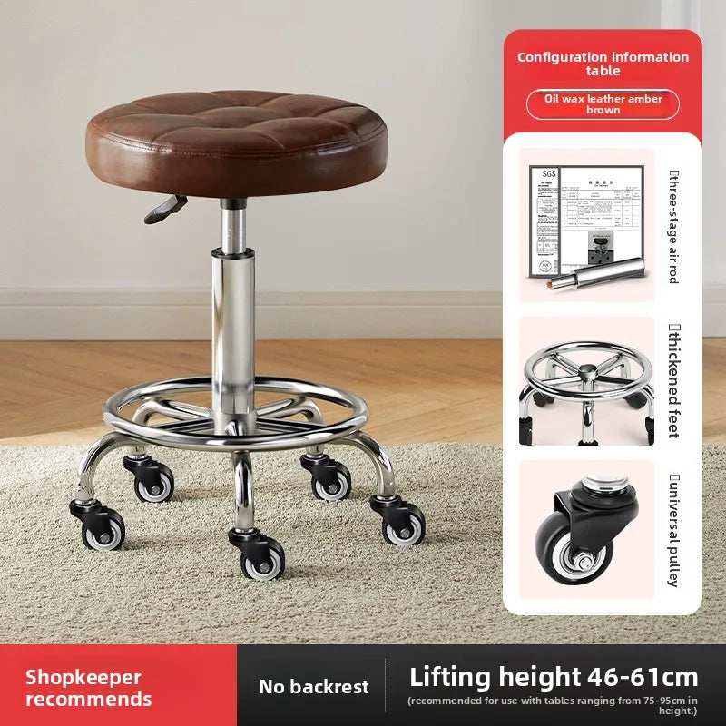 Beauty stool pulley beauty salon barber shop lift chair big work stool hair home backrest round stool Oasis Select 11