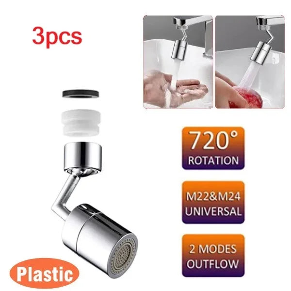720° Rotation Faucet extender Universal Splash-proof Saving Faucet Sprayer Head Bathroom kitchen Extender Adapter Oasis Select 3pcs Two Mode