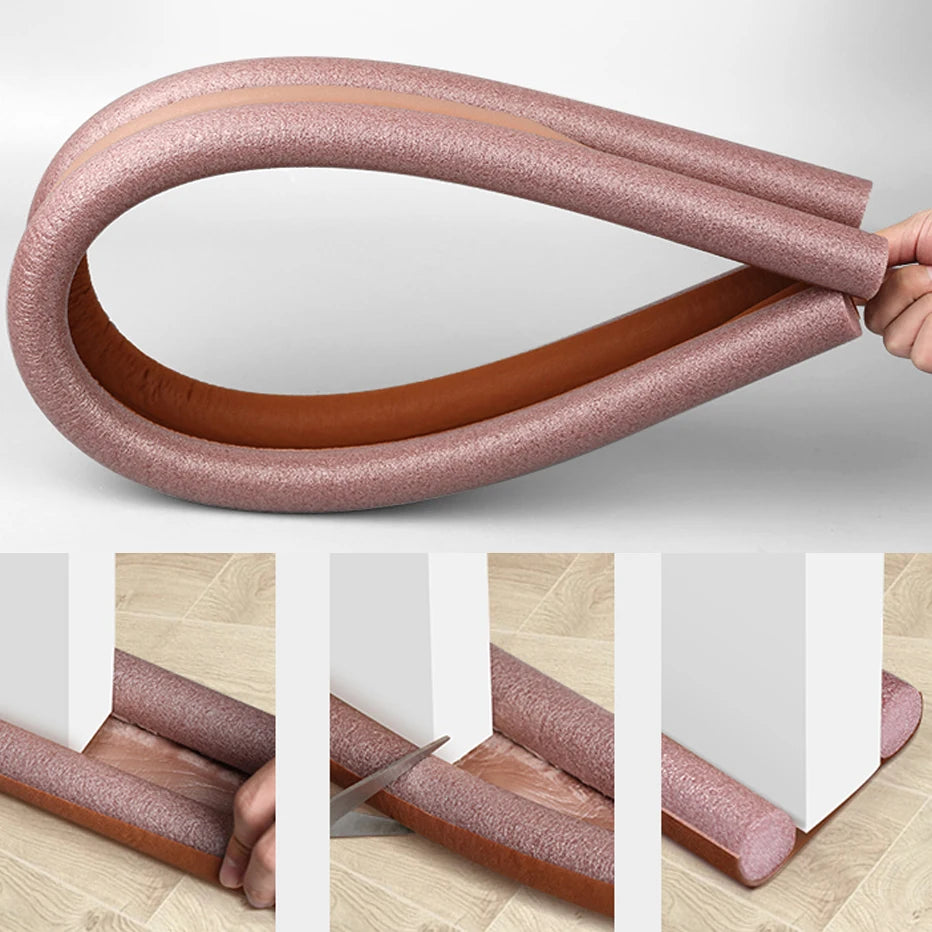 10PCAdjustable Door Bottom Seal Strip Weather Strip Under Door Draft Stopper Thicker Anti-Cold Gap Blocker Sealing Weather Strip Oasis Select