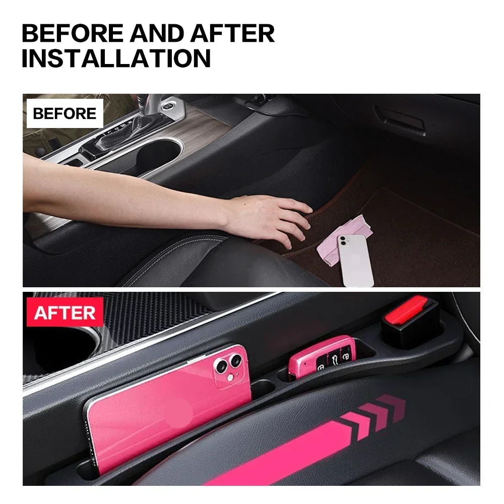 2PCS Car Seat Gap Filler Between Seats Crevice Interior Decoration Accessories For BMW AUDI VW Mercedes Benz Toyota Ford KIA ETC Oasis Select
