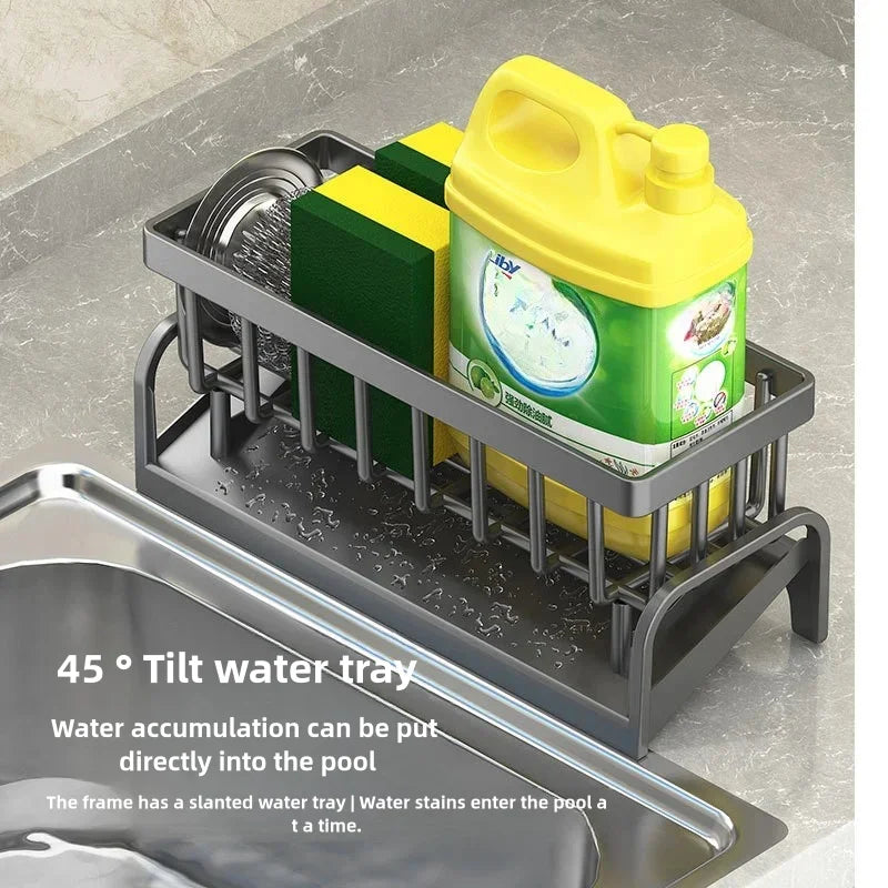 Kitchen Sink Drain Rack – Sponge, Soap & Towel Organizer Sink Organizer Rack Oasis Select