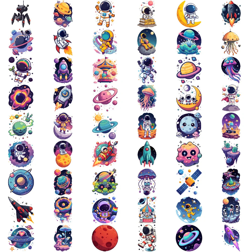 54pcs Space Astronaut Temporary Tattoo Stickers – Kids & Adults Temporary Tattoo Stickers Oasis Select 1A-3X3cm