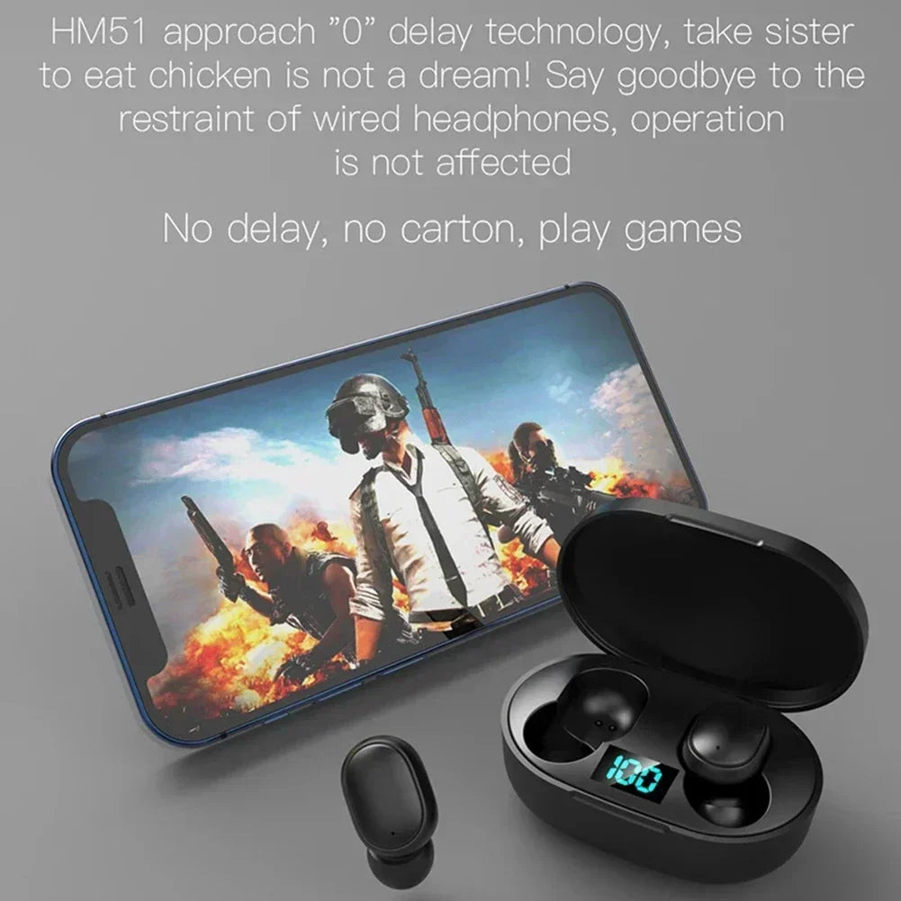 2026 New E6S Wireless Earbuds Noise Canceling Waterproof Ear Buds in-Ear Stereo Headphones with LED Display Charging Case Oasis Select