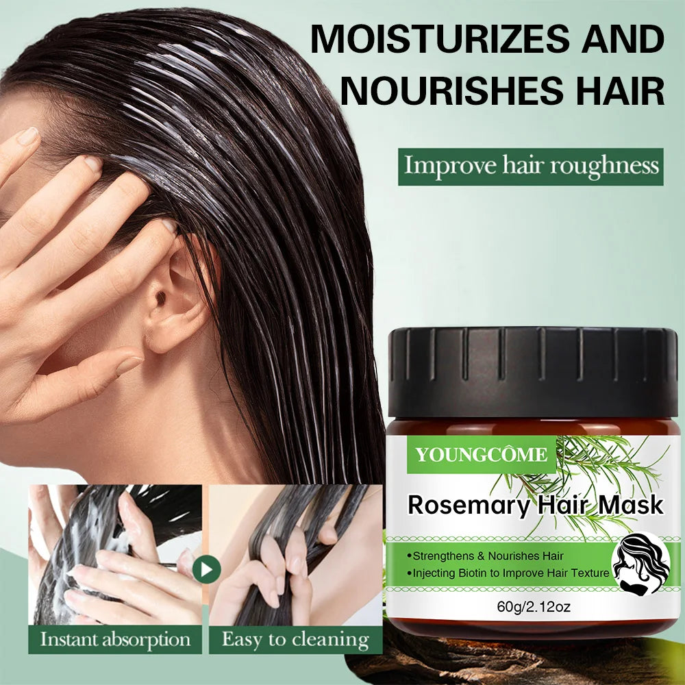 Repair Hair Mask Rosemary Deep Nourishing Straightening Scalp Treatment for Damaged Dry Frizz Soothing Soften Hair Care Masque Oasis Select