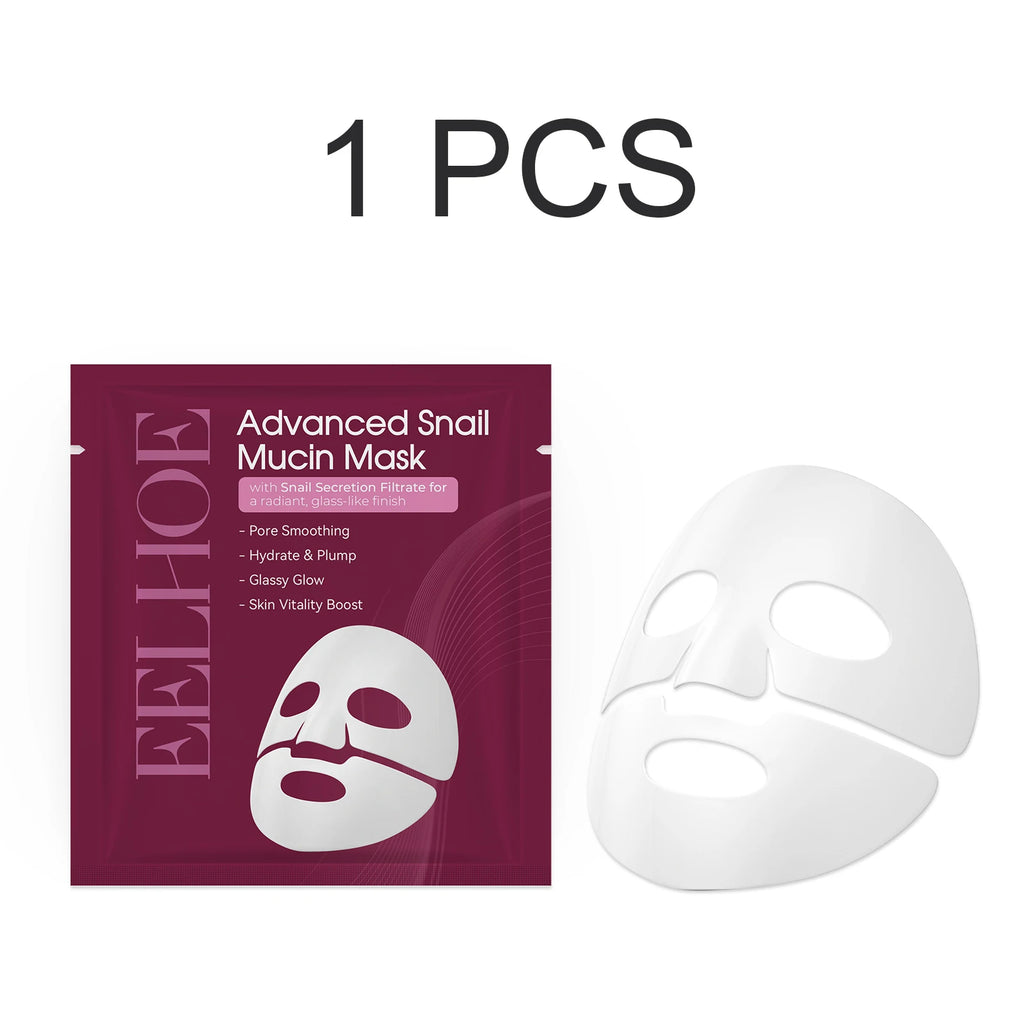 Snail Mucin Face Mask Hydrating Plump Glow Pore Smoothing Sheet Mask Snail Secretion Filtrate Glass Skin Brightens Complexion Oasis Select 1 PCS