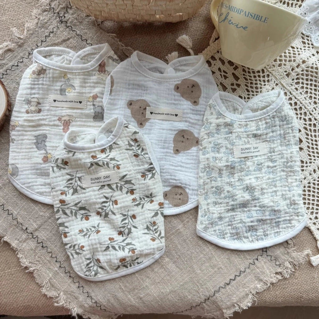 Bear Pet Vest Dog Clothes Cat Solid T-shirt Clothing Dogs Thin Small Fashion Chihuahua Summer Cats Vests Breathable Thin Section Oasis Select