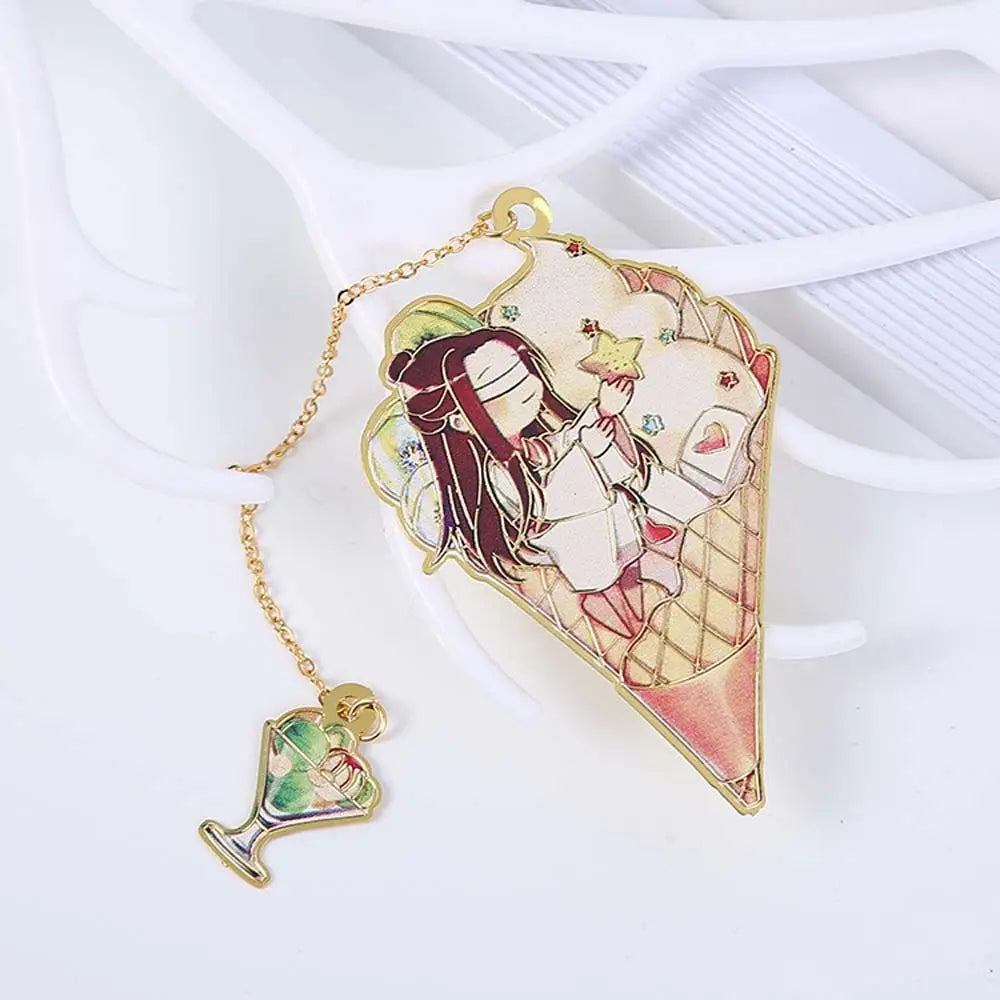 Mo Dao Zu Shi Anime Metal Bookmarks Grandmaster of Demonic Cultivation Cartoon Bookmark Wei Wuxian Lan Wangji Figure Bookmark Oasis Select E