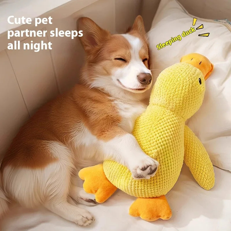Bite-Resistant Yellow Quack Duck Plush Pet Toy | Baby-Like Sound & Teeth Grinding Design for Dogs & Cats Dog Toys Oasis Select