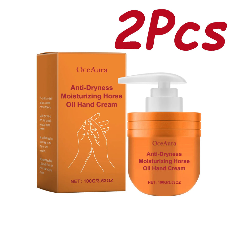 Moisturizing Horse Oil Hand Cream Anti Chapping Hydrating Soften Anti Cracked Soothing Dry Rough Nourishing Brighten Hand Care Oasis Select 2 x 100g Boxed