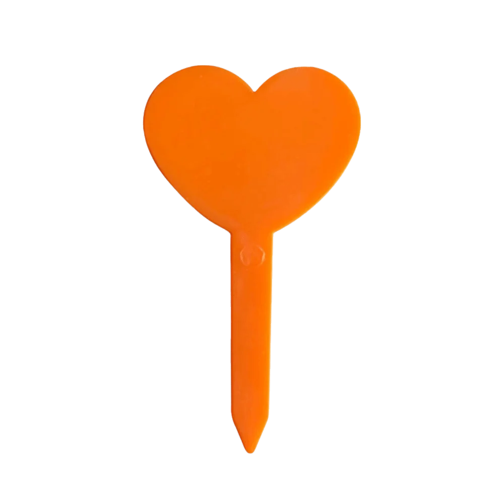 100PCS Waterproof Plant Labels Tags Reusable Heart Shaped Plant Growth Label Durable Nursery Markers DIY Garden Decoration Oasis Select Orange