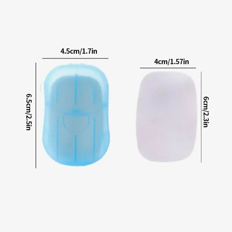 Mini Portable Disposable Travel Soap Boxes Hand Washing Cleaning Paper Slices Strips for School On-the-go Camping Hiking Oasis Select