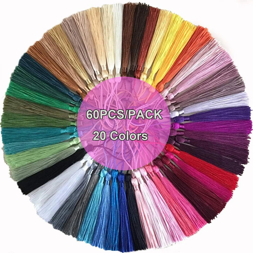 40/60PCS Craft Bookmark Keychain Tassels, Jewelry Making Keychain Tassels,Graduation Mini Tassels, Bookmark Tassels DIY Material Oasis Select 60PCS 13CM