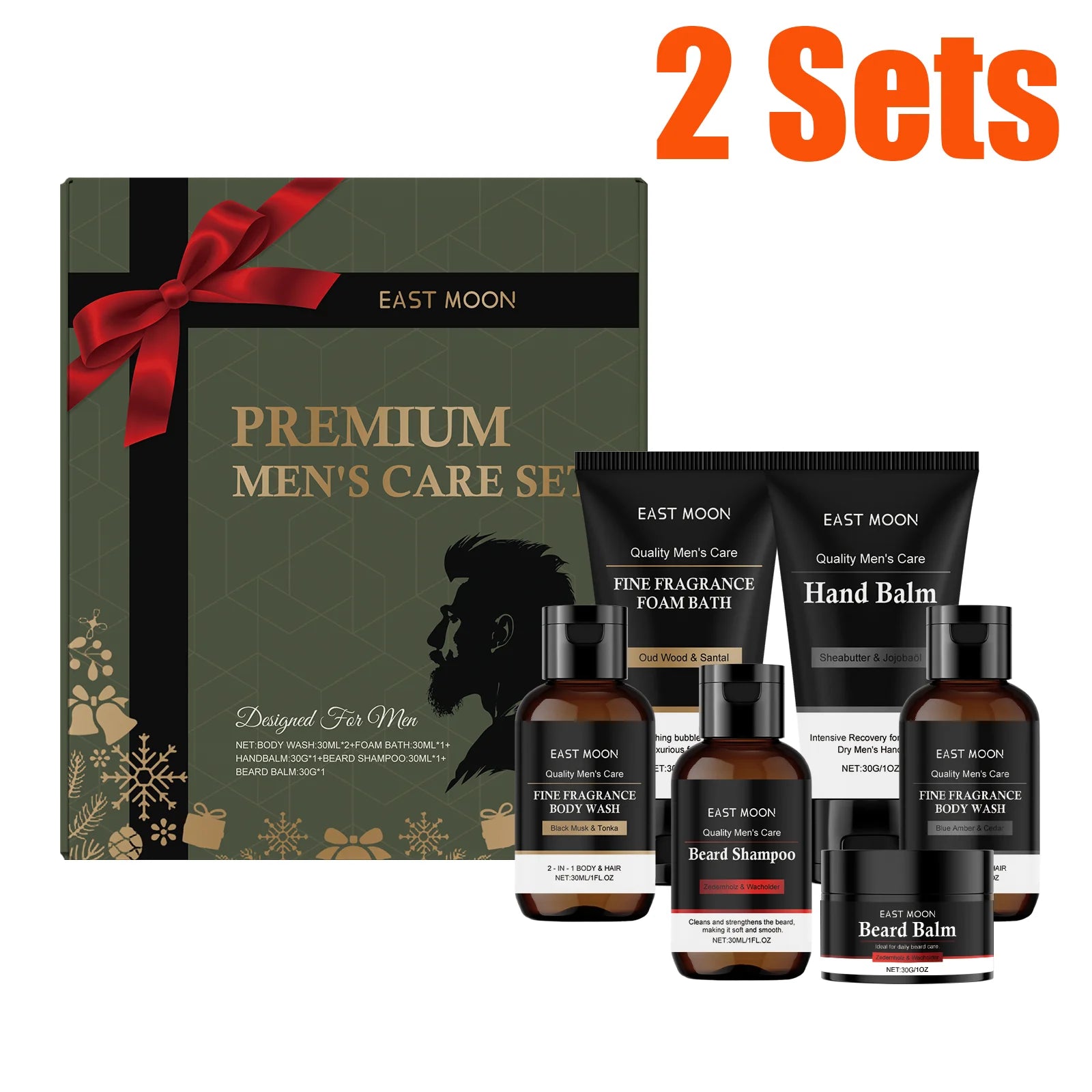 Men's 5-in-1 Grooming Gift Set – Beard, Body & Hand Care Men's Grooming Gift Set Oasis Select 2 Sets