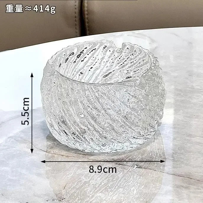 Glass ashtray Creative crystal home living room office Light luxury commercial hotel ashtray Oasis Select Transparent medium