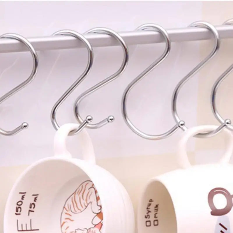 Stainless Steel S Hooks Multipurpose Stainless Steel Hooks Rust-Proof Hooks with Large Bearing Load Hangable Hooks for Bedroom Oasis Select