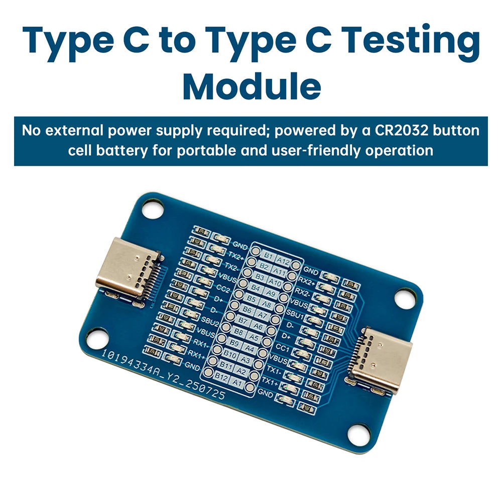 Dual-headed Type-C Fast Charging Cable Testing Module Type C to Type C Cable Testing Module Portable LED Indicator Cable Tester Oasis Select