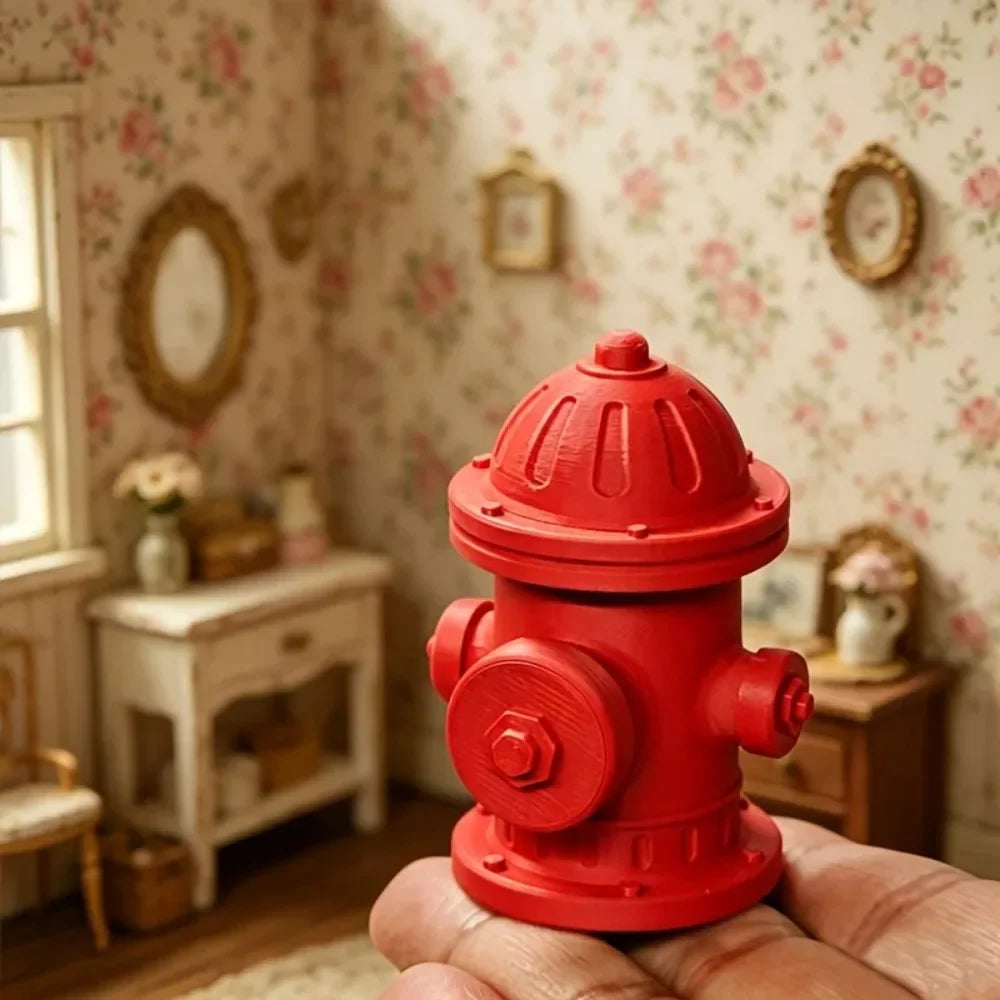 1:64 Miniature Fire Hydrant Model Diy Dollhouse Spring Press Decompression party mini Toy Miniatures Dollhouse Model Decor Gifts Oasis Select