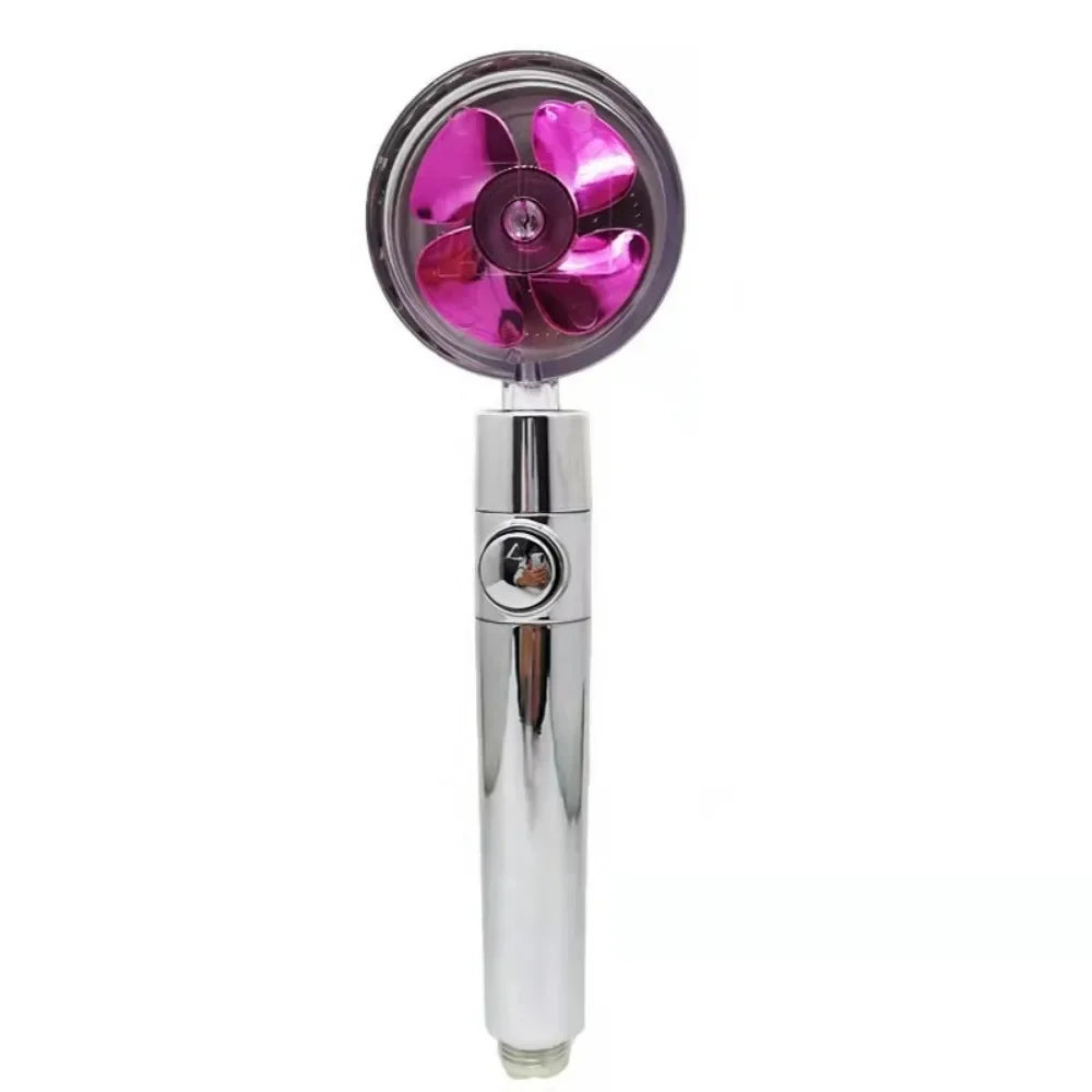 Shower Head Water Saving Flow 360 Degrees Rotating With Small Fan ABS Rain High Pressure spray Nozzle Bathroom Accessories Oasis Select
