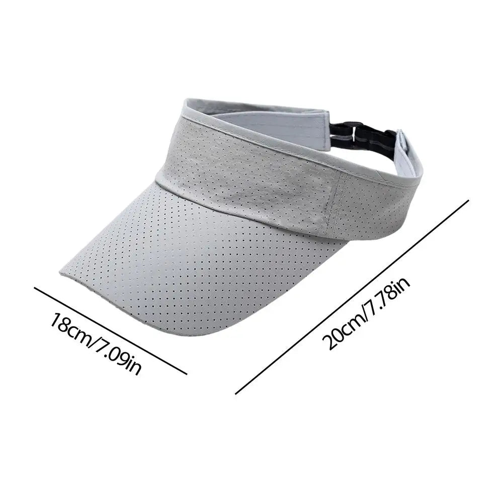 Sun Hats Men Women Cotton Adjustable Visor UV Protection Top Empty Solid Sport Tennis Golf Running Sunscreen Baseball Caps Oasis Select Gray