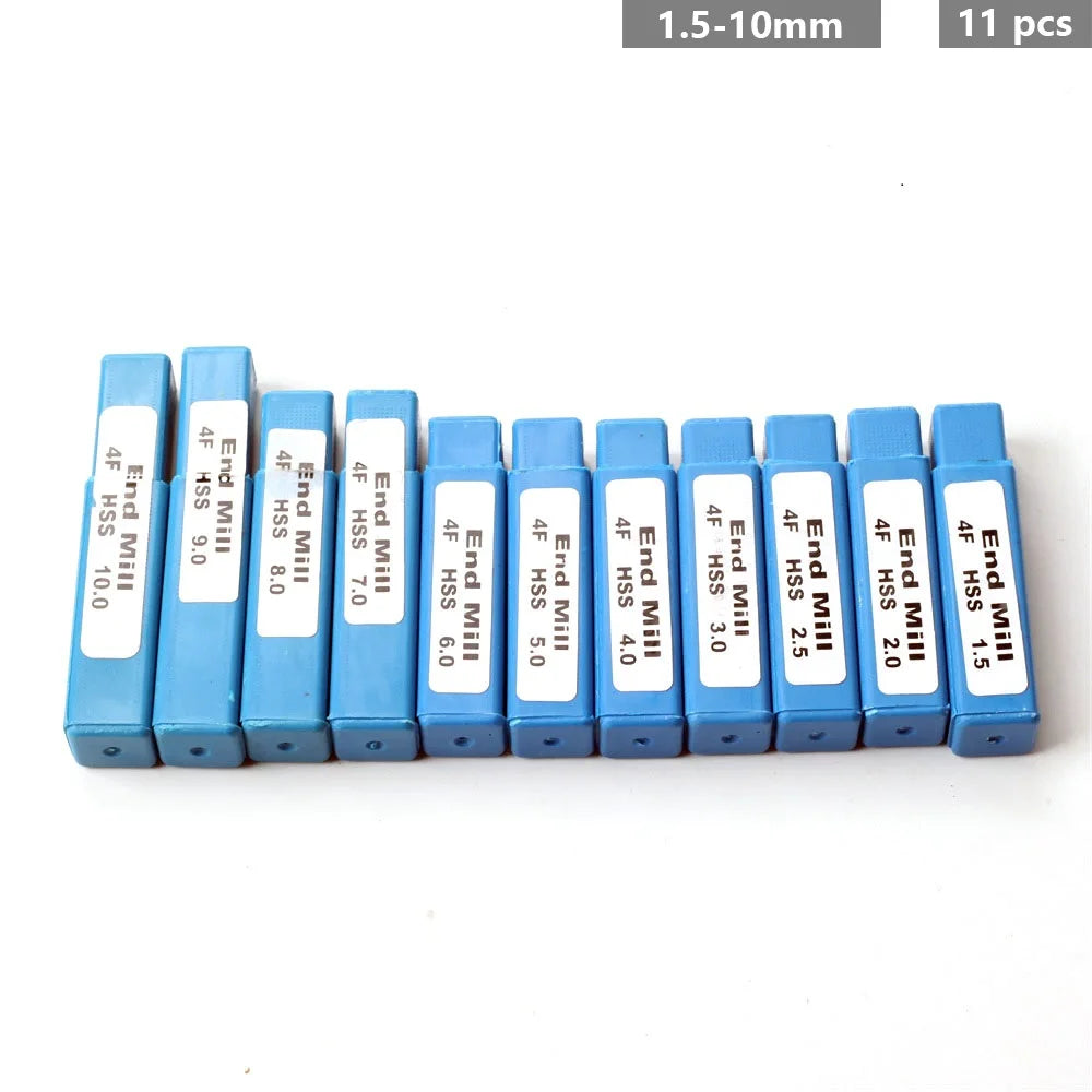 SLADE 4-Flute TiN HSS End Mill Set 1.5–10mm | CNC Router Bits CNC End Mill Set Oasis Select