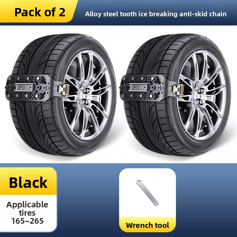 Bold car anti-skid chains SUV sedan universal off-road vehicle winter extra thick tire chains snow rescue tool Oasis Select 2PCS