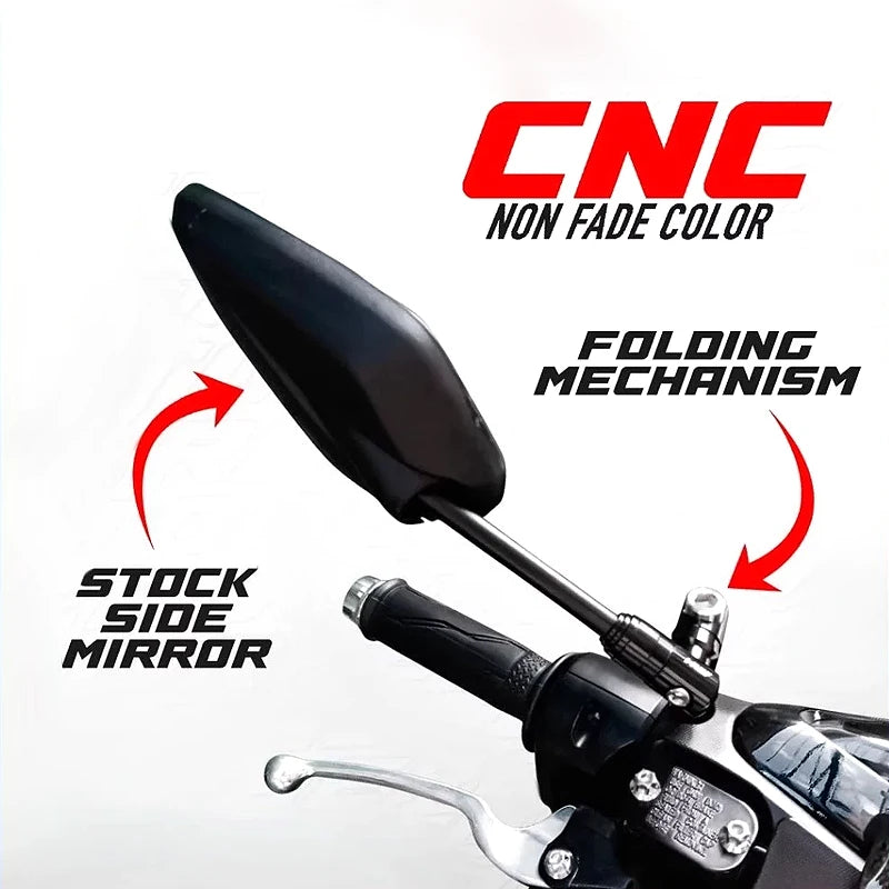Motorcycle Side Mirror Folding Mechanism CNC 360° Processor Universal Rearview Mirror Fully Adjusta Oasis Select