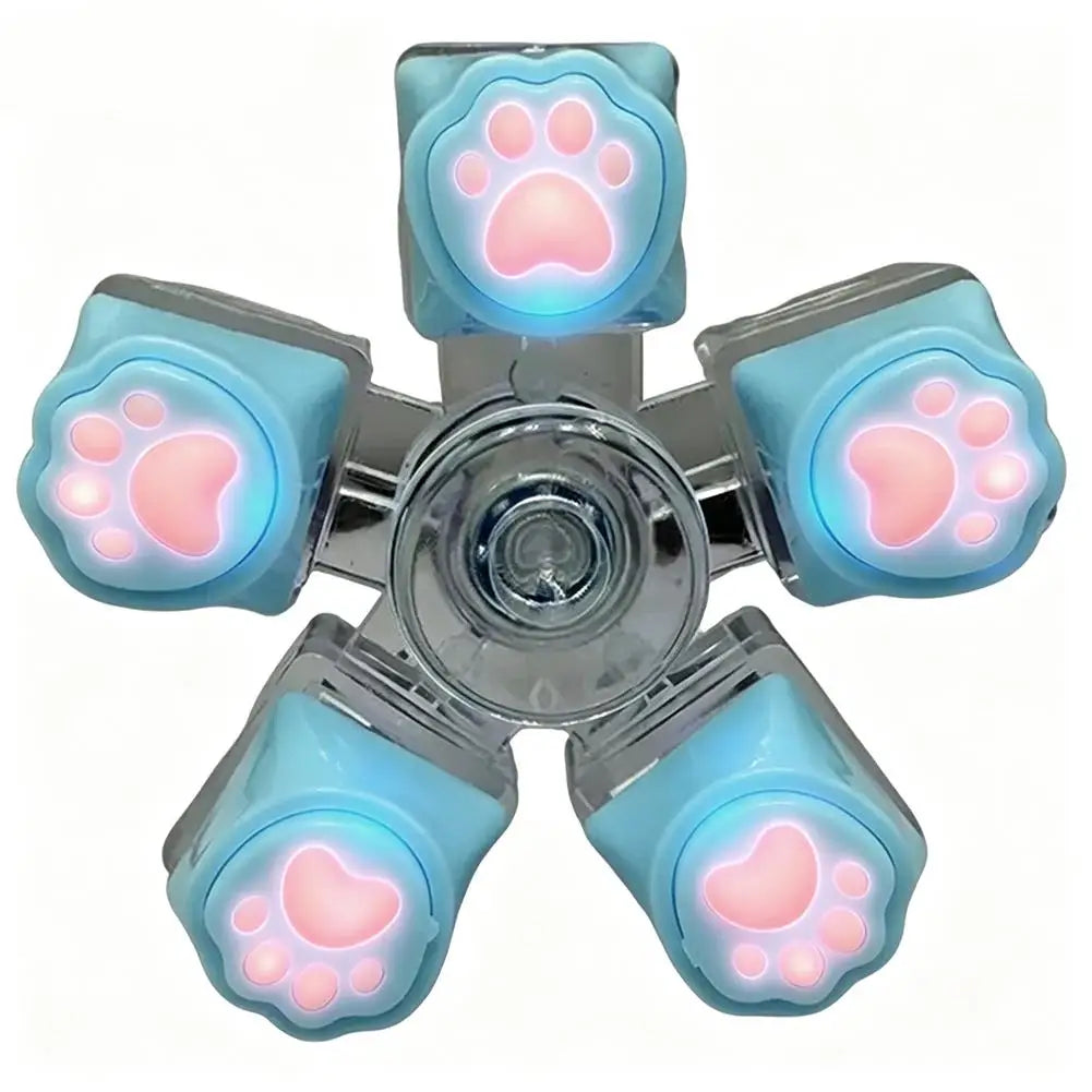 LED Cat Paw Fidget Spinner Clicker – Light-Up Keychain Toy