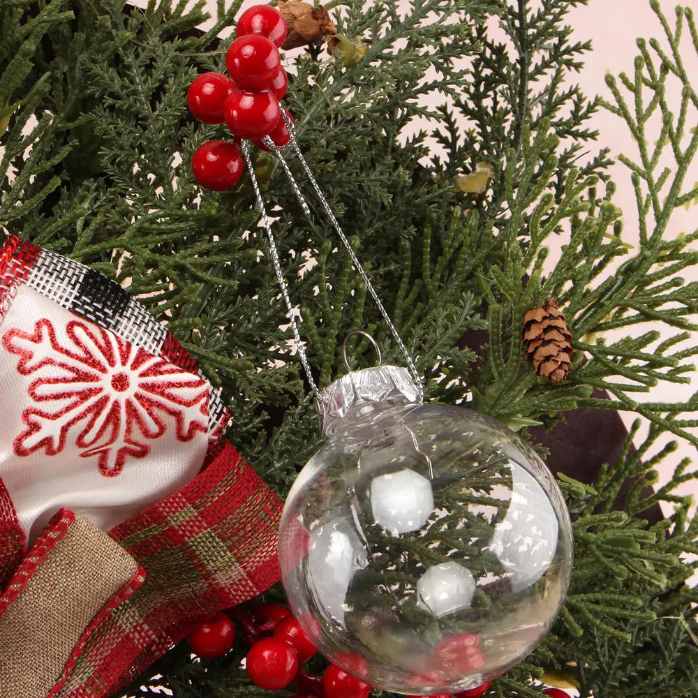 6cm/8cm/10cm Christmas Ball Plastic Baubles Clear Fillable Xmas Tree Hanging Decorations Ornament New Year Diy Decor Oasis Select