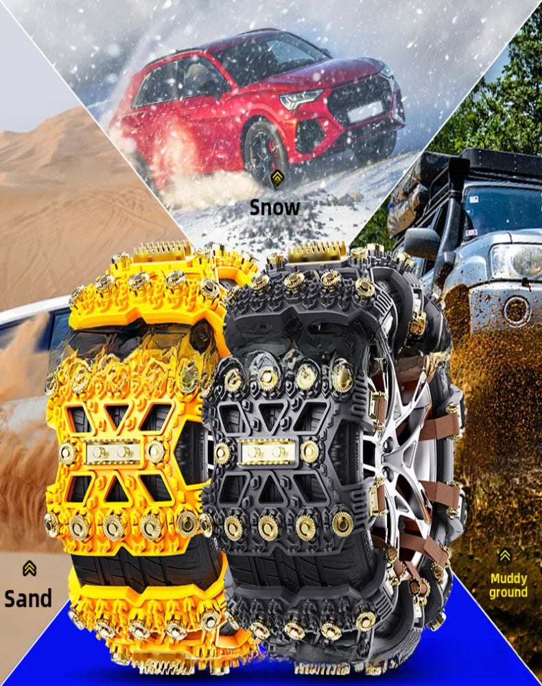 Winter Tire Snow Chains for Cars, SUVs, and Off-Road Vehicles - TPU Material, No Tire Damage, Ice Breaking & Off-Road Rescue Cha Oasis Select