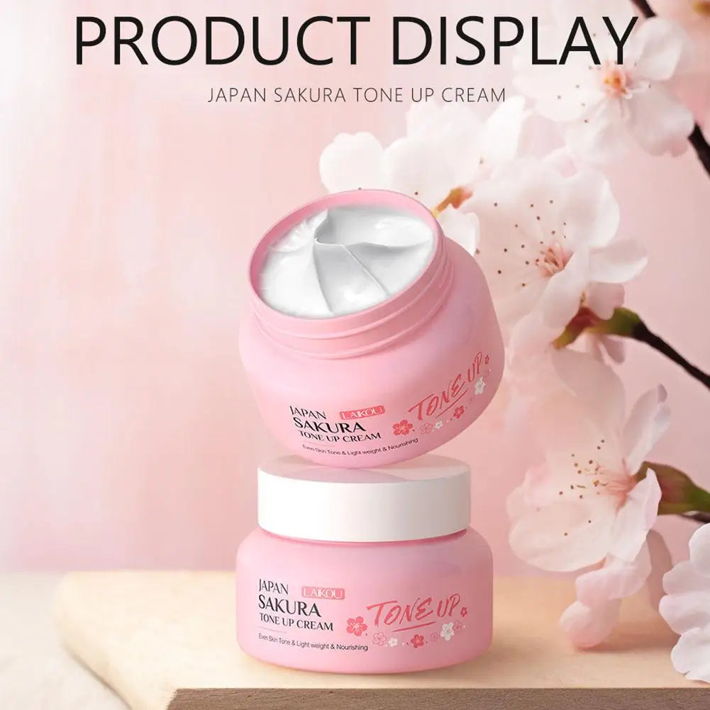 Sakura Tone-Up Face Cream – Brightening Glow Moisturizer 60g Tone-Up Face Cream Oasis Select
