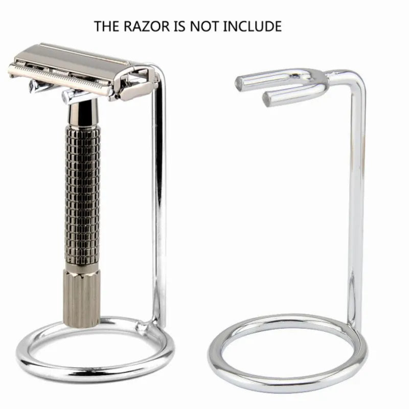 1PC Men Safety Razor Stand Art Metal Double Edge Razor Holder Shaver Storage Racks for Bathroom Salon Barber Shaving Accessories Oasis Select
