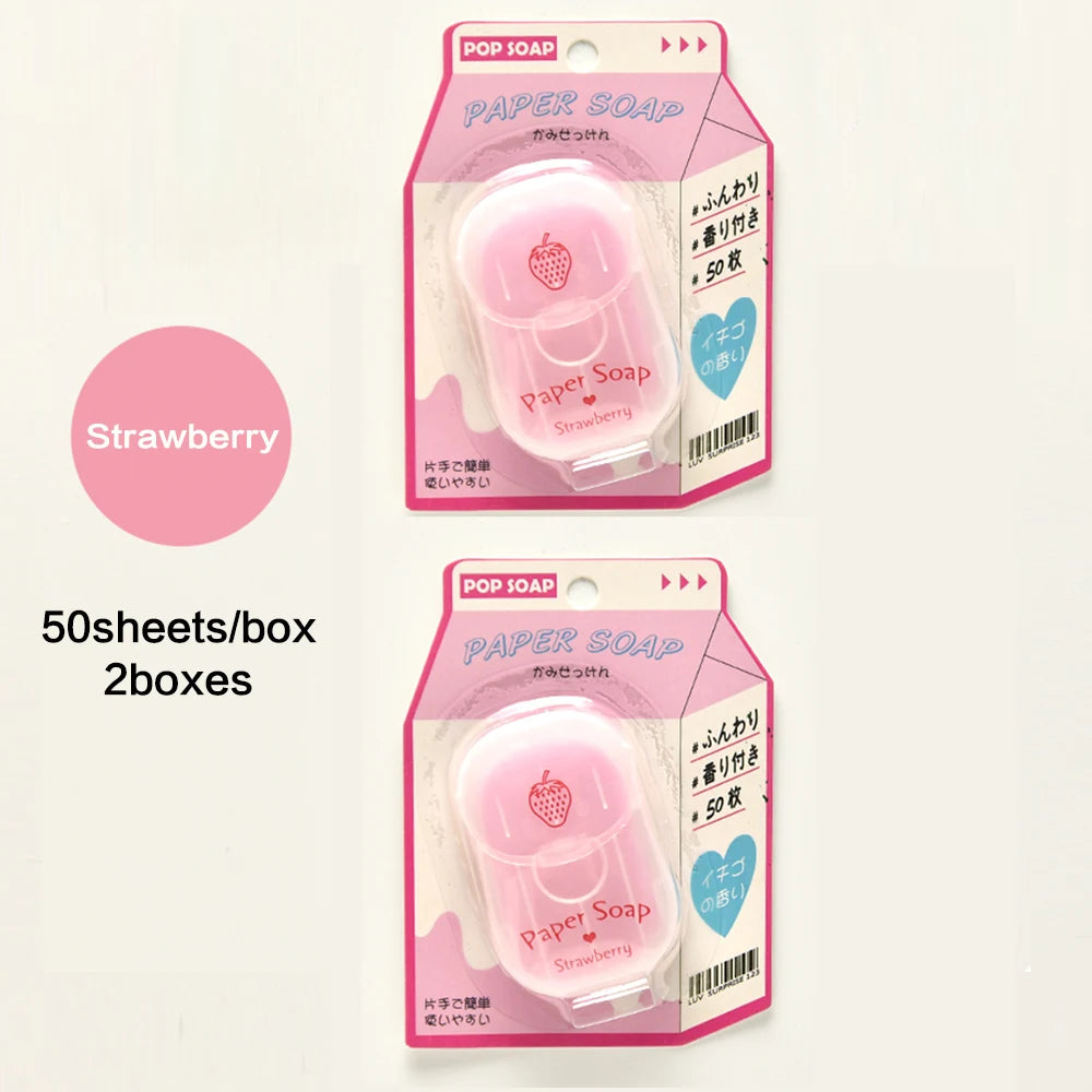 Portable Hand Soap Sheets for Travel – 50 Dissolving Sheets Dissolving Soap Sheets Oasis Select 2boxes Strawberry