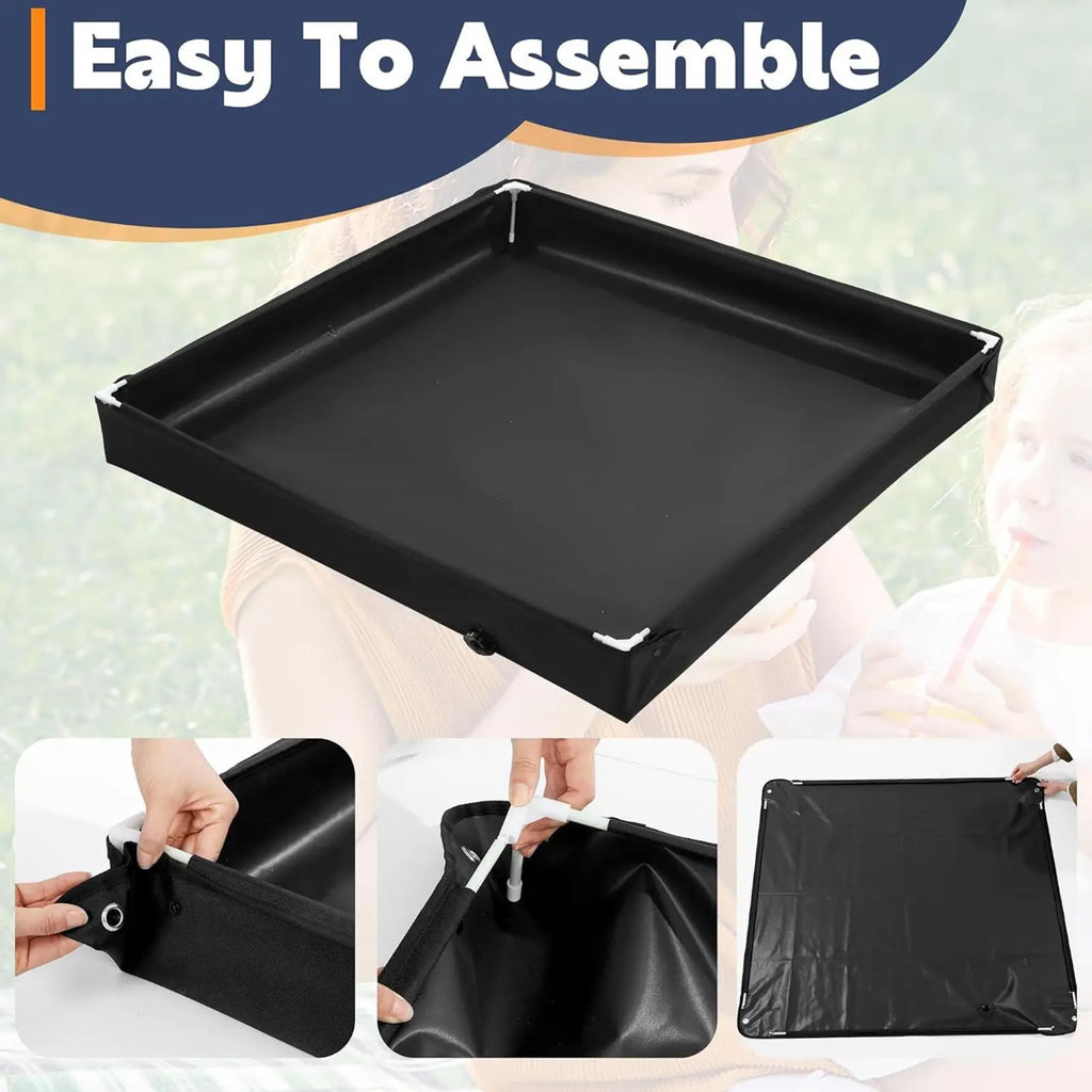 Outdoor Camping Shower Tent Floor Base Folding Shower Pan With Drain Pipe PVC Portable RV Shower Pan For Camping Travel Oasis Select