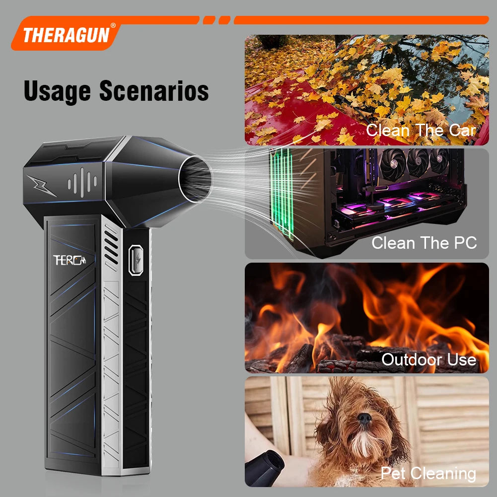 Updated X3Ultra Turbo Fan Jet,Mini Handheld 180000RPM Powerful Compressed air Duster for Car Dryer/PC/Home Cleaning Oasis Select